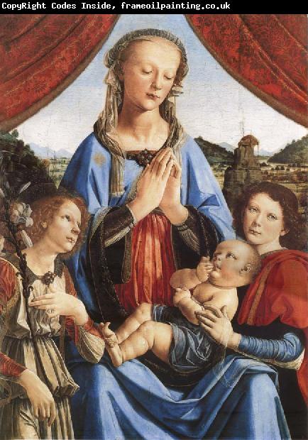 LEONARDO da Vinci Leonardo there Vinci and Andrea del Verrocchio, madonna with the child and angels